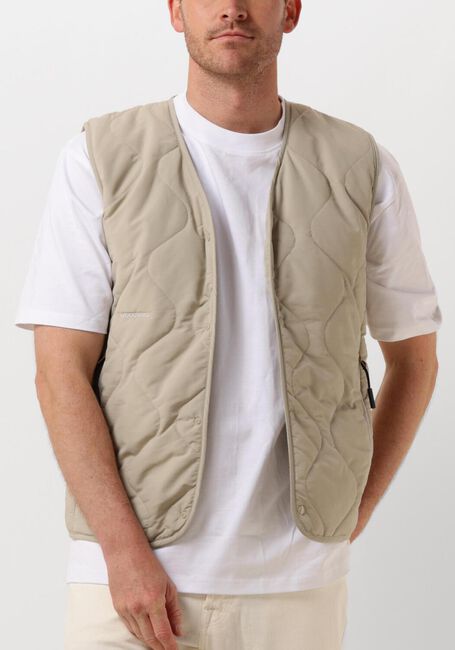 Beige WOODBIRD Bodywarmer WBTRAIS QUILT VEST - large