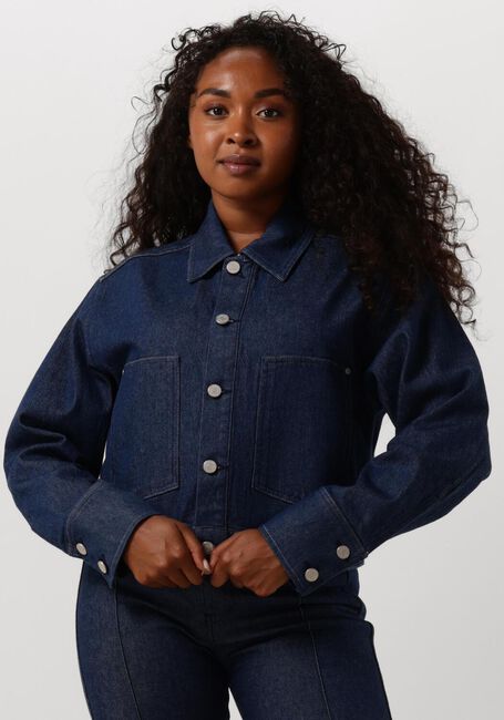 Blaue VANILIA Jeansjacke RINSED DENIM JACKET - large