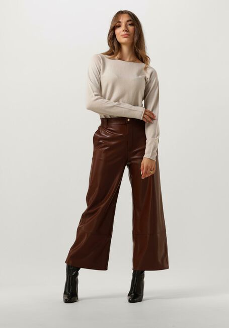 Braune VANILIA Hose FAUX LEATHER CULOTTE - large