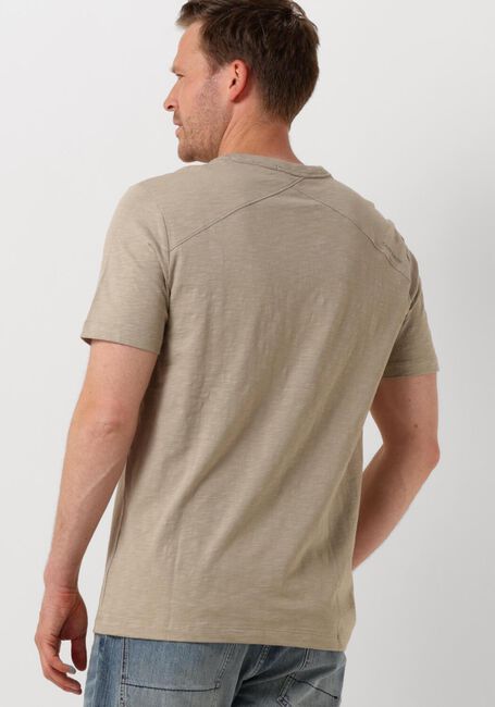 Beige CAST IRON T-shirt SHORT SLEEVE R-NECK REGULAR FIT COTTON SLUB - large