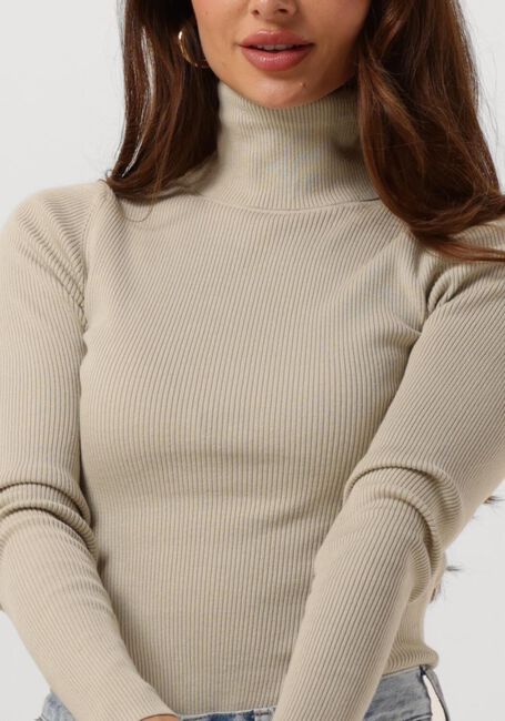 Beige CALVIN KLEIN Rollkragenpullover WOVEN LABEL ROLL NECK SWEATER - large