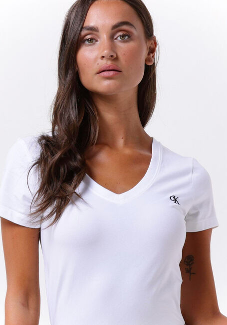 Weiße CALVIN KLEIN T-shirt CK EMBROIDERY Omoda | STRETCH