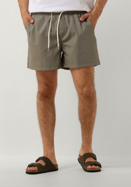 Grüne SELECTED HOMME Badehosen SLHCOOPER SEERSUCKER SWIMSHORTS - large