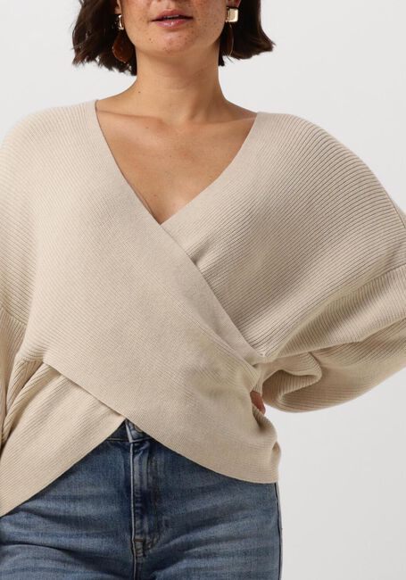 Beige MSCH COPENHAGEN Pullover MSCHZINELLE RACHELLE WRAP PULLOVER - large