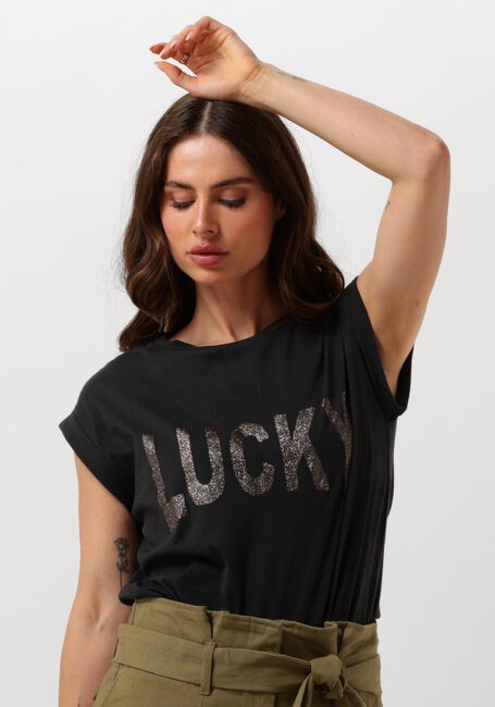 Schwarze BY-BAR T-shirt THELMA LUCKY TOP - large