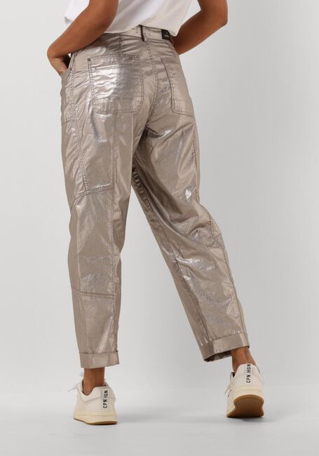 Bronzefarbene SUMMUM Hose LOOSE TAPERED PANTS FOIL COATED TWILL - large