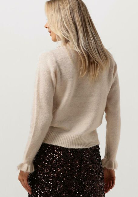 Beige SELECTED FEMME Pullover SLFSIA RAS LS KNIT FRILL CUFF O-NECK B - large