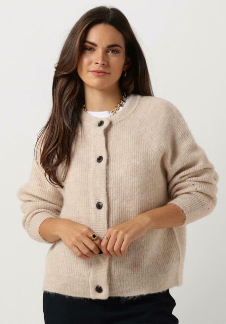 Beige SELECTED FEMME Strickjacke SLFLULU LS KNIT SHORT CARDIGAN - large