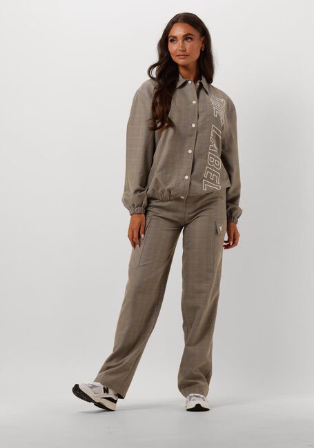 Camelfarbene ALIX THE LABEL Cargohosen LADIES WOVEN CHECK CARGO PANTS - large