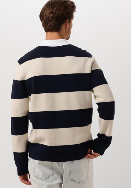 Blaue TOMMY JEANS Pullover TJM REG CB STRIPED LINEAR RUGBY - large