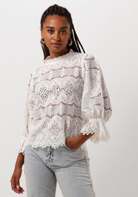 Weiße NEO NOIR Bluse ADELA BIG EMBROIDERY BLOUSE - large
