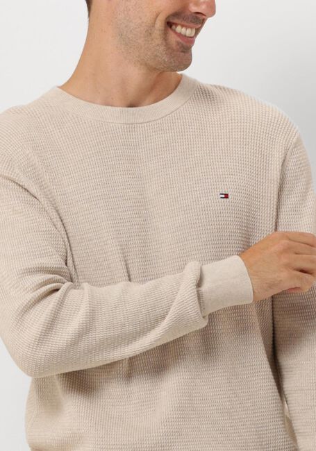 Beige TOMMY HILFIGER Pullover REFINED STRUCTURE CR - large