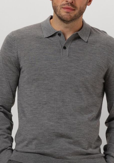 Graue SELECTED HOMME Pullover SLHTRAY LS KNIT MERINO POLO - large