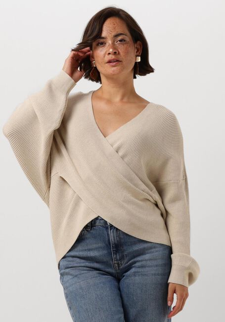 Beige MSCH COPENHAGEN Pullover MSCHZINELLE RACHELLE WRAP PULLOVER - large