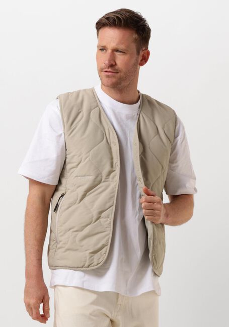 Beige WOODBIRD Bodywarmer WBTRAIS QUILT VEST - large