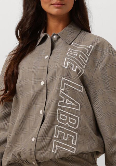 Camelfarbene ALIX THE LABEL Jack LADIES WOVEN CHECK BOMBER - large