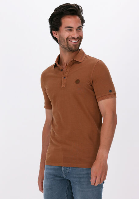 Braune CAST IRON Polo-Shirt SHORT SLEEVE POLO COTTON GD PIQUE - large