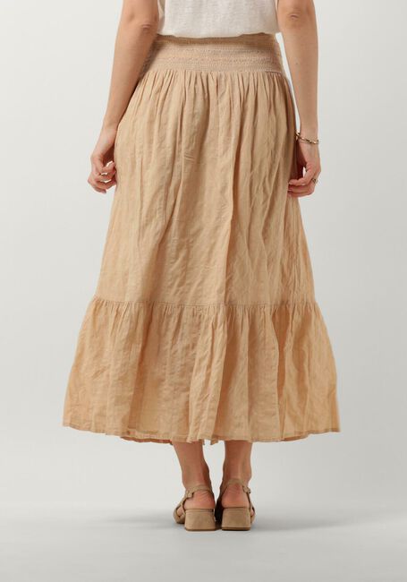 Sand RUBY TUESDAY Maxirock SALI LONG SKIRT WITH SMOCK WAISTBAND AND FULL PLACKET - large