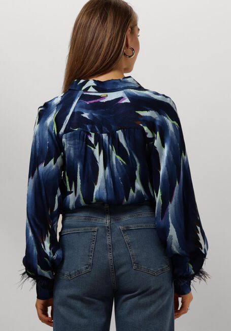 Blaue POM AMSTERDAM Bluse FEATHERS BLUE - large