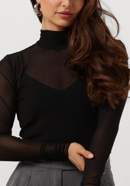 Schwarze CC HEART Langarmshirts EVE MESH TURTLENECK - large