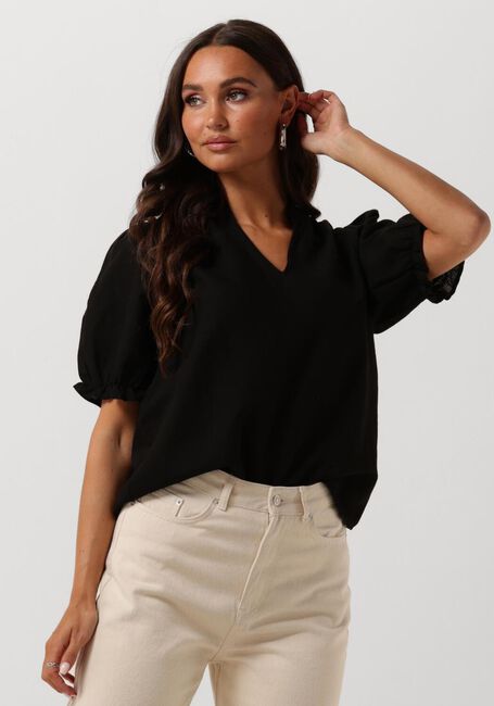 Schwarze NEO NOIR Top ODESA LINEN BLOUSE - large