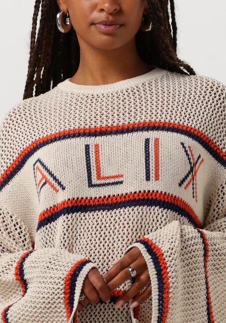 Weiße ALIX THE LABEL Pullover & Cardigans LADIES KNITTED AJOUR ALIX PULLOVER - large