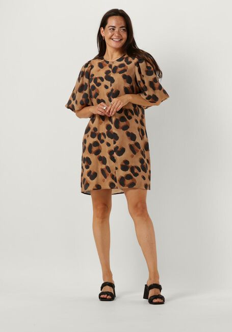 Camelfarbene BY-BAR Minikleid ARYA CHEETA DRESS - large