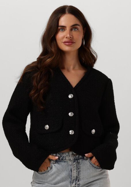 Schwarze NEO NOIR Strickjacke MANUA BOUCLE JACKET - large