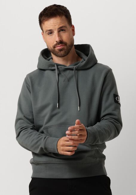 Graue CALVIN KLEIN Sweatshirt BADGE HOODIE - large