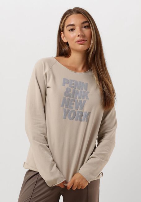 Beige PENN & INK Pullover 513 SWEATER PRINT - large