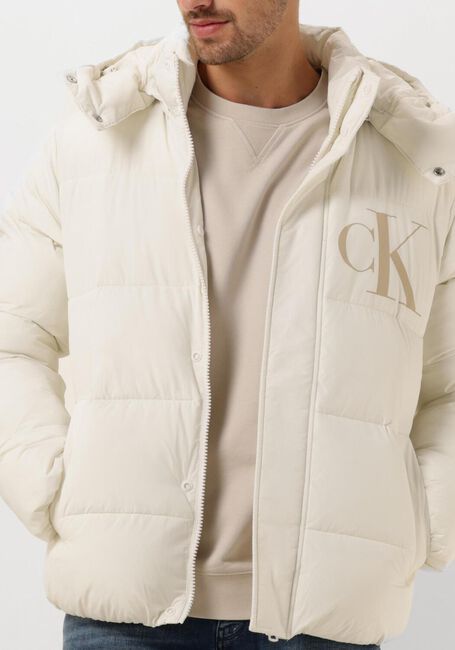 Weiße CALVIN KLEIN Wattierte Jack ESSENTIALS NON DOWN JACKET - large