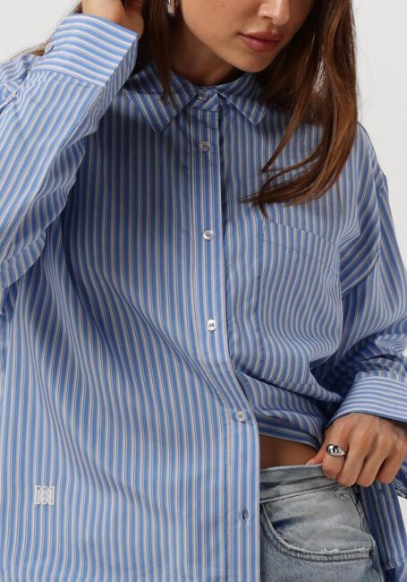 Blaue MODSTRÖM Bluse KADIRMD STRIPE SHIRT - large