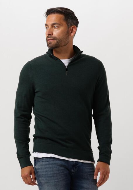 Dunkelgrün CALVIN KLEIN Pullover MERINO QUARTER ZIP - large