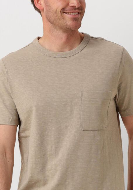 Beige CAST IRON T-shirt SHORT SLEEVE R-NECK REGULAR FIT COTTON SLUB - large