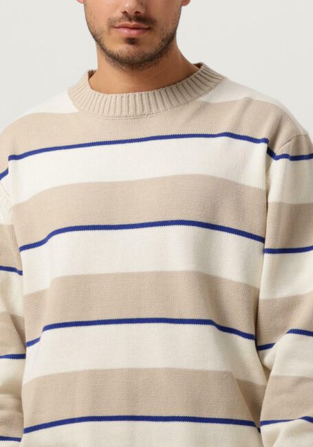 Sand WOODBIRD Pullover WBKURT STRIPE CREW - large