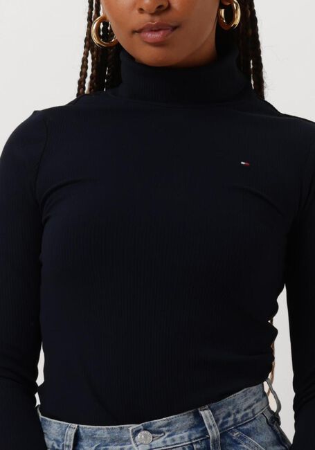 Dunkelblau TOMMY HILFIGER Rollkragenpullover SLIM 5X2 RIB ROLL-NK LS - large