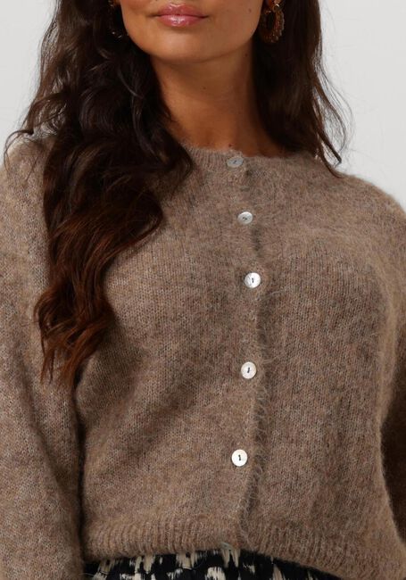 Camelfarbene BY-BAR Strickjacke CLEO NATURAL CARDIGAN - large