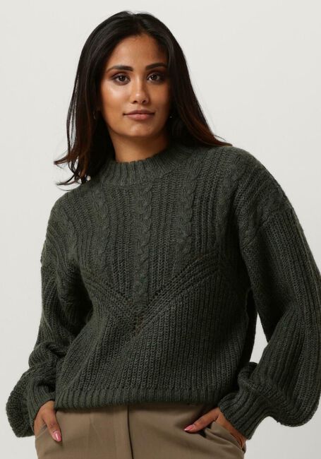 Grüne OBJECT Pullover OBJNOVA STELLA CABLE KNIT PULLOVER - large