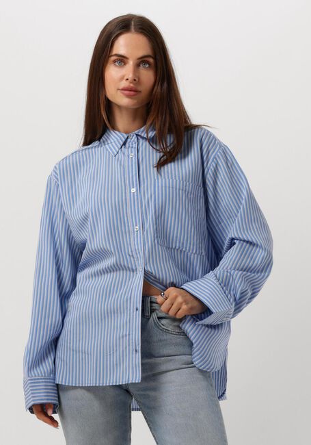 Blaue MODSTRÖM Bluse KADIRMD STRIPE SHIRT - large