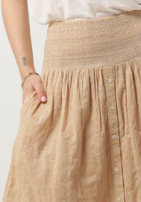 Sand RUBY TUESDAY Maxirock SALI LONG SKIRT WITH SMOCK WAISTBAND AND FULL PLACKET - large