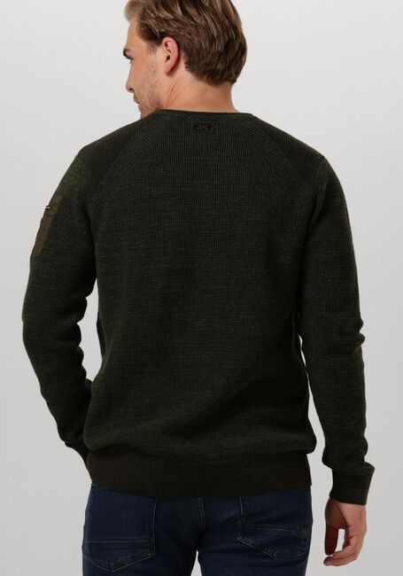 Grüne PME LEGEND Pullover R-NECK COTTON RIB MELEE KNIT - large