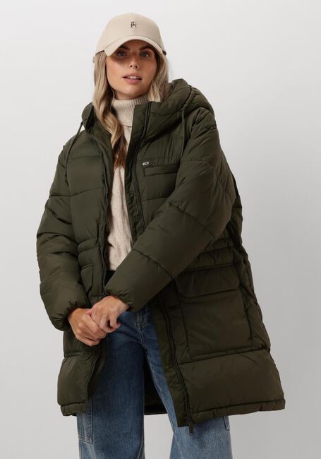 Grüne TOMMY JEANS Wattierte Jack TJW MIDI VAIL PUFFER - large