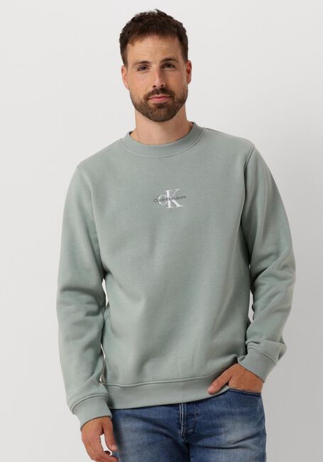 Graue CALVIN KLEIN Pullover MONOLOGO CREW NECK - large