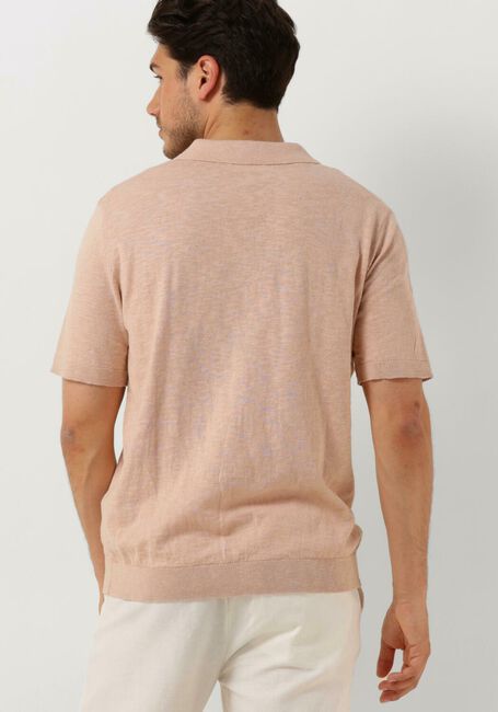 Pfirsich SELECTED HOMME Polo-Shirt SLHBERG LINEN SS KNIT OPEN POLO - large