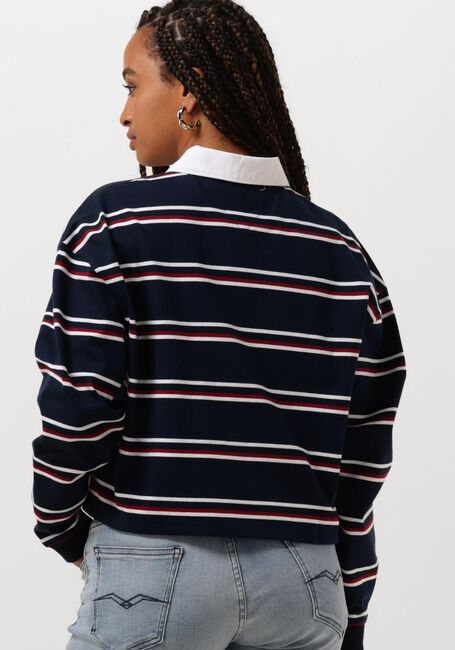 Blaue TOMMY JEANS Polo-Shirt TJW LETTERMAN STRIPE - large