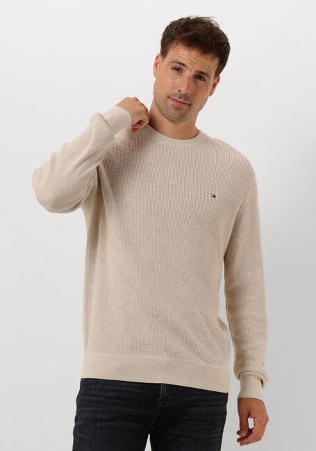 Beige TOMMY HILFIGER Pullover REFINED STRUCTURE CR - large