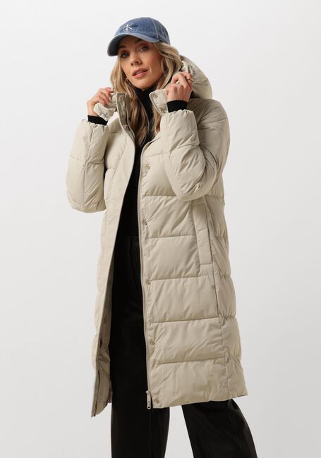 Beige CALVIN KLEIN Wattierte Jack MONOLOGO NON DOWN LONG PUFFER - large