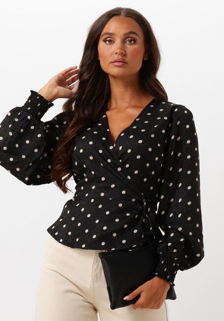 Schwarze NEO NOIR Bluse MERRY RETRO DOT BLOUSE - large