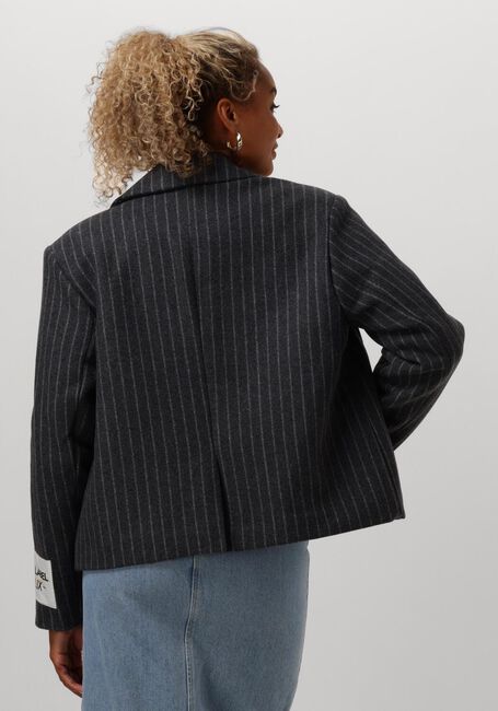 Dunkelgrau ALIX THE LABEL Mäntel LADIES WOVEN PINSTRIPE CROPPED COAT - large