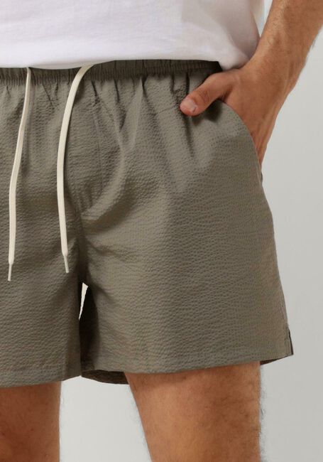 Grüne SELECTED HOMME Badehosen SLHCOOPER SEERSUCKER SWIMSHORTS - large